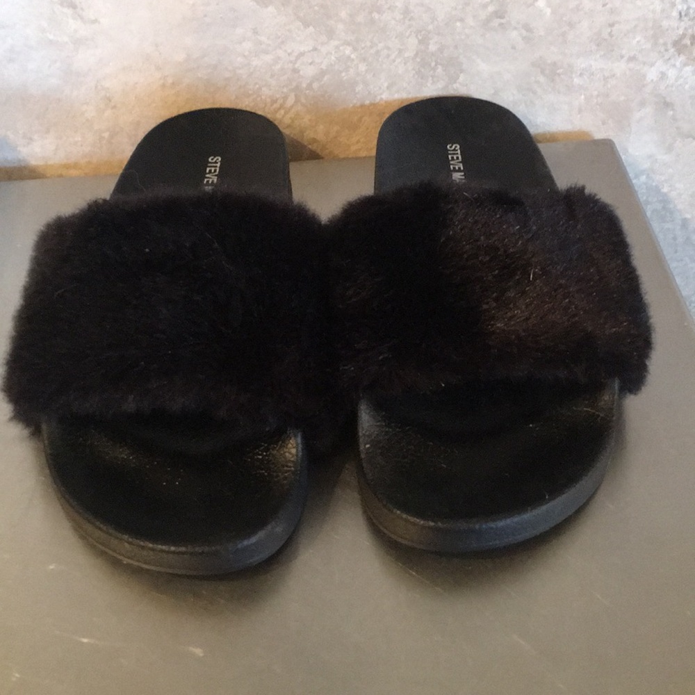 Steve Madden Faux Mink slides